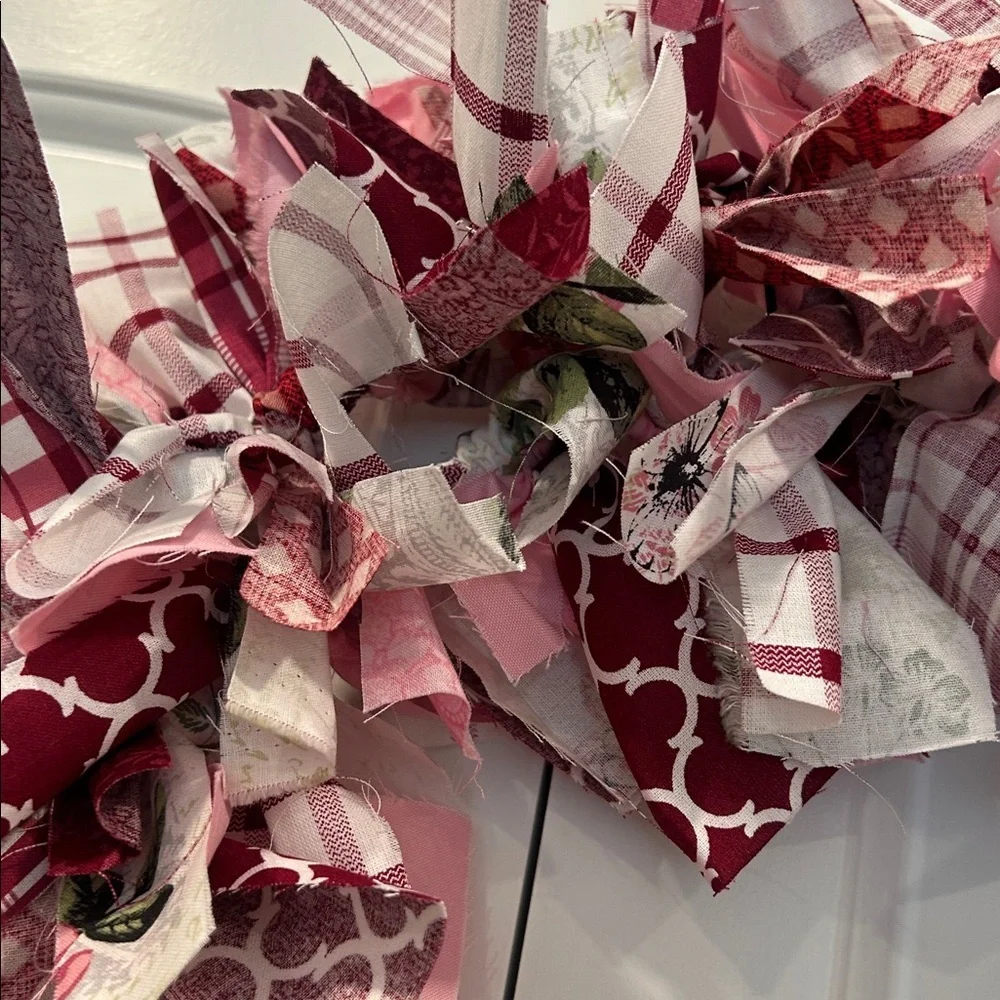Festive Pink and Red Holiday Wreath